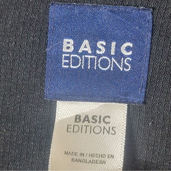 Basic Editions Mens Black/Blue Polo Shirt Solid Cotton Collared Big & Tall 4XL - Picture 5 of 10